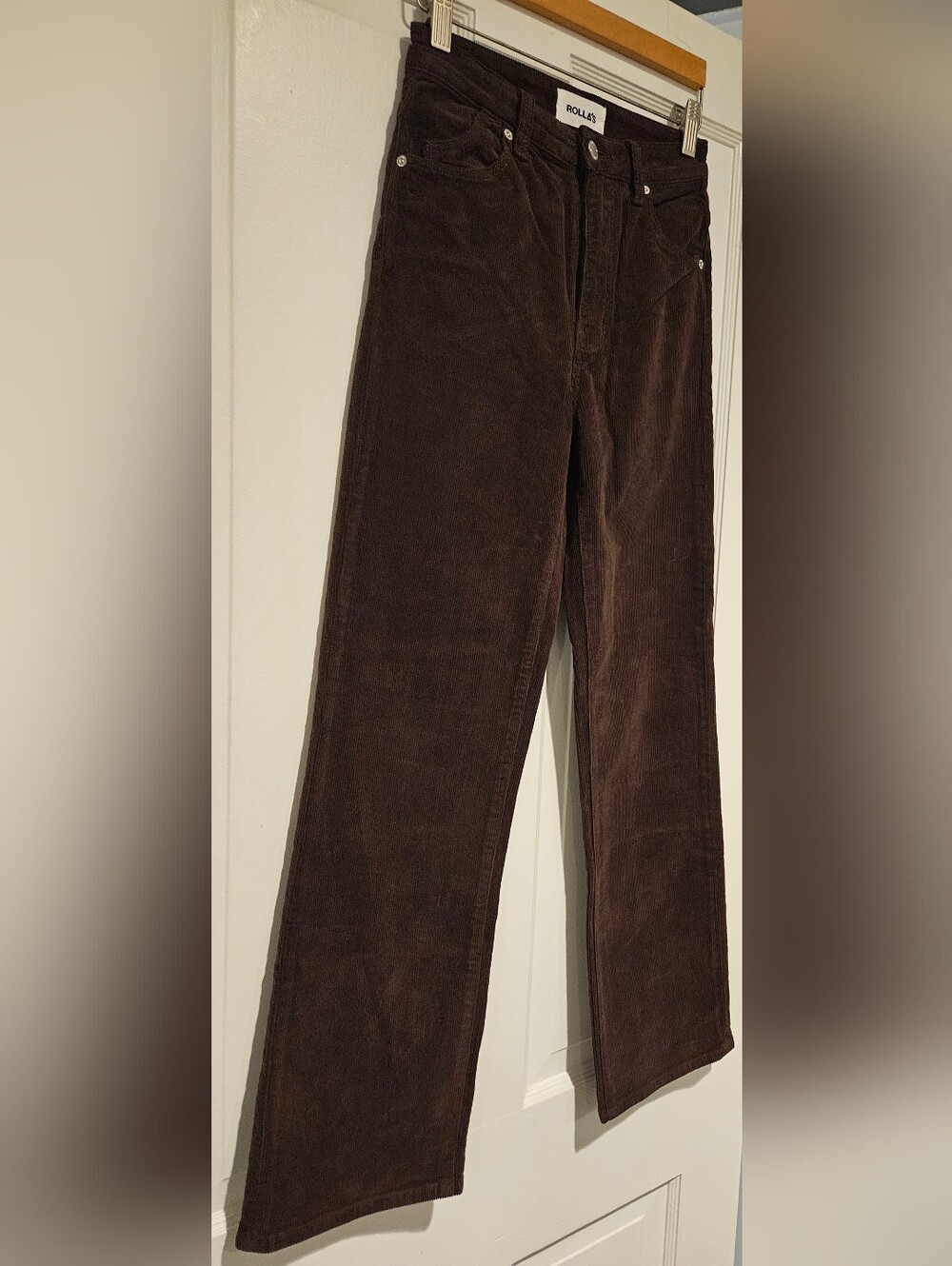 ROLLA'S Women's Straight Leg Corduroy Pants in Espresso - Picture 3 of 7